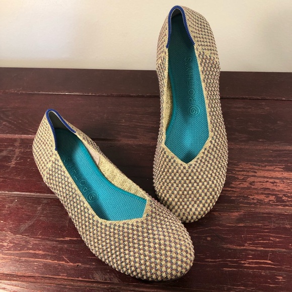 Rothy's Captor Round Toe Flats in Gold/Pink and Turquoise Size 10 - Picture 10 of 10